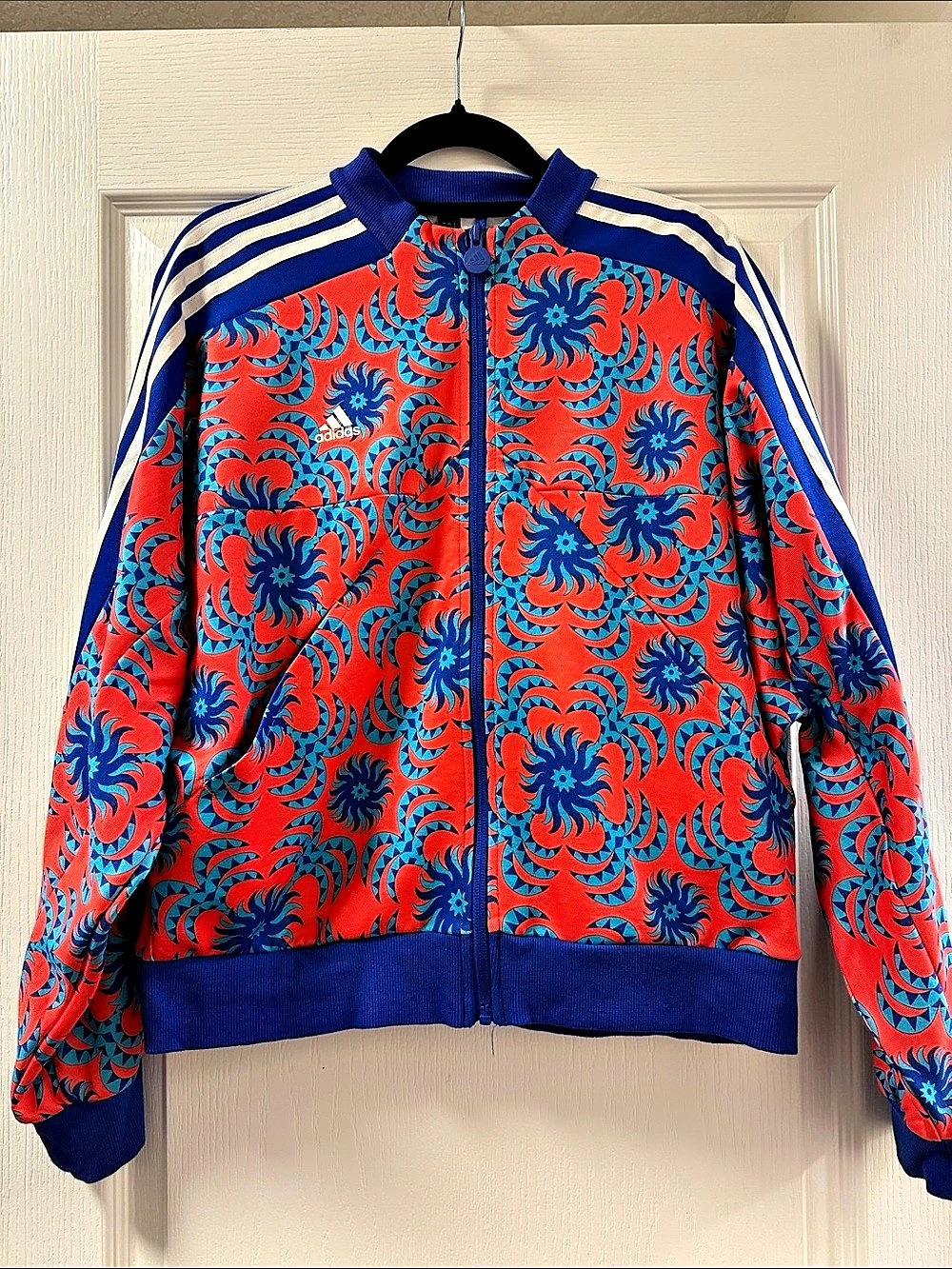 adidas Originals x FARM Rio Chita Floral Track Jacket Red & Blue Medium